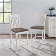 Crosley Furniture Shelby Wood Counter Stool in Distressed White/Brown (Set of 2)