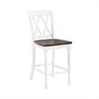 Crosley Furniture Shelby Wood Counter Stool in Distressed White/Brown (Set of 2)