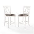 Crosley Furniture Shelby Wood Counter Stool in Distressed White/Brown (Set of 2)