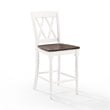Crosley Furniture Shelby Wood Counter Stool in Distressed White/Brown (Set of 2)