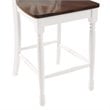 Crosley Furniture Shelby Wood Counter Stool in Distressed White/Brown (Set of 2)