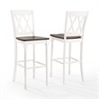 Crosley Furniture Shelby Wood Bar Stool in Distressed White/Brown (Set of 2)