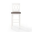 Crosley Furniture Shelby Wood Bar Stool in Distressed White/Brown (Set of 2)