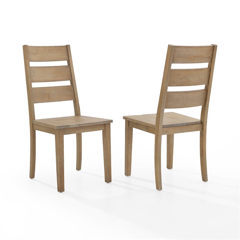 Crosley Furniture Joanna Farmhouse Wood Dining Chair in Rustic Brown (Set of 2)
