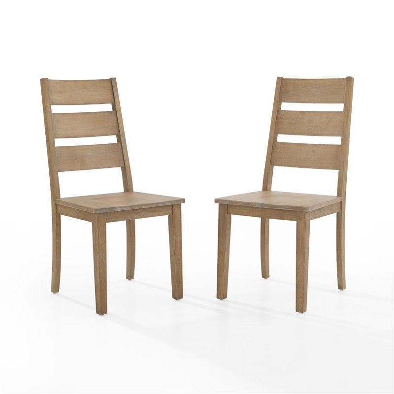 Crosley Furniture Joanna Farmhouse Wood Dining Chair in Rustic Brown (Set of 2)