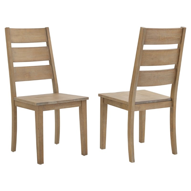 Crosley Furniture Joanna Farmhouse Wood Dining Chair in Rustic Brown (Set of 2)