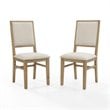 Crosley Furniture Joanna Wood Upholstered Back Chair Set in Brown (Set of 2)