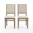 Crosley Furniture Joanna Wood Upholstered Back Chair Set in Brown (Set of 2)