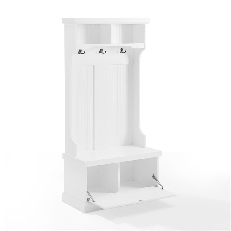 Crosley Furniture Shoreline Coastal MDF Wood Hall Tree in White
