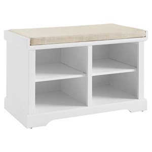 Crosley Furniture Anderson Transitional Wood Entryway Storage Bench in White