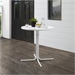 Crosley Furniture Griffith Retro Metal Outdoor Bistro Table in White Satin