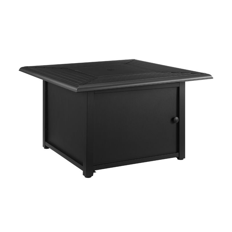 Crosley Furniture Dante Transitional Metal Outdoor Fire Table in Black ...