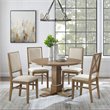 Crosley Furniture Joanna 5 Piece Modern Wood Round Dining Set in Rustic Brown
