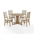 Crosley Furniture Joanna 5 Piece Modern Wood Round Dining Set in Rustic Brown