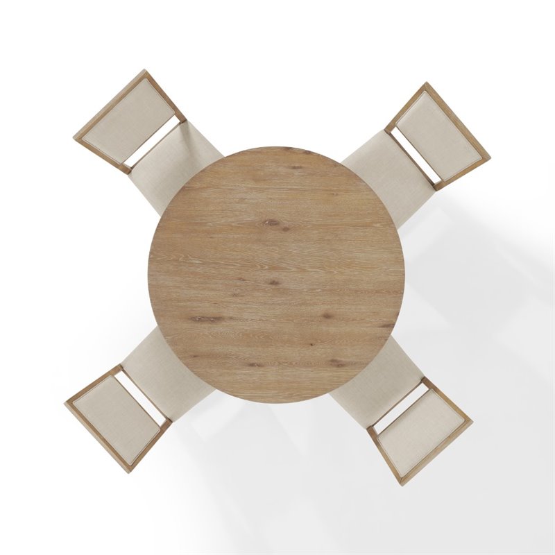 Crosley Furniture Joanna 5 Piece Modern Wood Round Dining Set in Rustic Brown