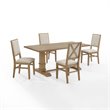 Crosley Furniture Joanna 5 Piece Modern Wood Dining Set in Rustic Brown