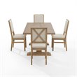 Crosley Furniture Joanna 5 Piece Modern Wood Dining Set in Rustic Brown