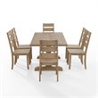 Crosley Furniture Joanna 7 Piece Modern Wood Dining Set in Rustic Brown