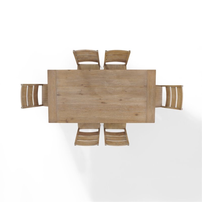 Crosley Furniture Joanna 7 Piece Modern Wood Dining Set in Rustic Brown