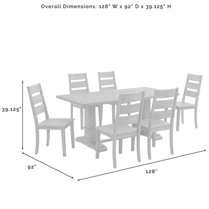 Crosley Furniture Joanna 7 Piece Modern Wood Dining Set in Rustic Brown