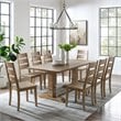 Crosley Furniture Joanna 9 Piece Modern Wood Dining Set in Rustic Brown