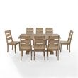 Crosley Furniture Joanna 9 Piece Modern Wood Dining Set in Rustic Brown
