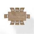 Crosley Furniture Joanna 9 Piece Modern Wood Dining Set in Rustic Brown