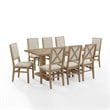 Crosley Furniture Joanna 9 Piece Modern Wood Dining Set in Rustic Brown