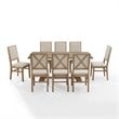 Crosley Furniture Joanna 9 Piece Modern Wood Dining Set in Rustic Brown