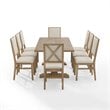 Crosley Furniture Joanna 9 Piece Modern Wood Dining Set in Rustic Brown