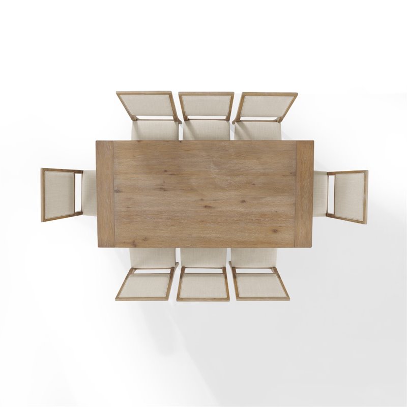 Crosley Furniture Joanna 9 Piece Modern Wood Dining Set in Rustic Brown