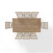 Crosley Furniture Joanna 9 Piece Modern Wood Dining Set in Rustic Brown
