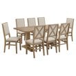 Crosley Furniture Joanna 9 Piece Modern Wood Dining Set in Rustic Brown