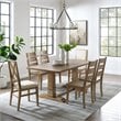 Crosley Furniture Joanna 7 Piece Modern Wood Dining Set in Rustic Brown