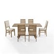 Crosley Furniture Joanna 7 Piece Modern Wood Dining Set in Rustic Brown
