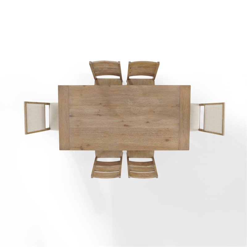 Crosley Furniture Joanna 7 Piece Modern Wood Dining Set in Rustic Brown