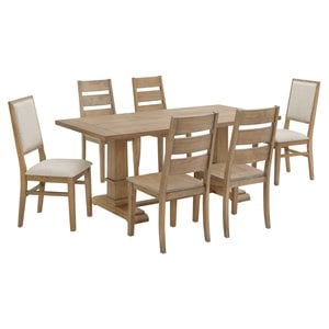 Crosley Furniture Joanna 7 Piece Modern Wood Dining Set in Rustic Brown
