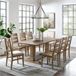 Crosley Furniture Joanna 9 Piece Modern Wood Dining Set in Rustic Brown