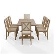 Crosley Furniture Joanna 9 Piece Modern Wood Dining Set in Rustic Brown
