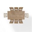 Crosley Furniture Joanna 9 Piece Modern Wood Dining Set in Rustic Brown