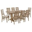 Crosley Furniture Joanna 9 Piece Modern Wood Dining Set in Rustic Brown