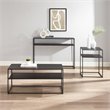 Crosley Furniture Braxton 3 Piece Modern Metal Coffee Table Set in Matte Black