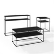 Crosley Furniture Braxton 3 Piece Modern Metal Coffee Table Set in Matte Black