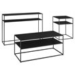 Crosley Furniture Braxton 3 Piece Modern Metal Coffee Table Set in Matte Black