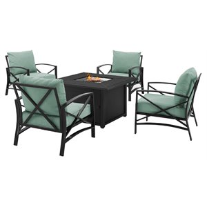 crosley kaplan 5 piece outdoor conversation set with fire table