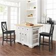 Crosley Furniture Julia 3-piece Wood Kitchen Island Set in White/Black