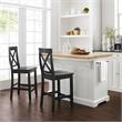 Crosley Furniture Julia 3-piece Wood Kitchen Island Set in White/Black