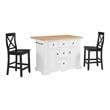 Crosley Furniture Julia 3-piece Wood Kitchen Island Set in White/Black