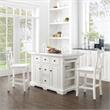 Crosley Furniture Julia 3-piece Wood Kitchen Island Set in White