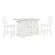 Crosley Furniture Julia 3-piece Wood Kitchen Island Set in White